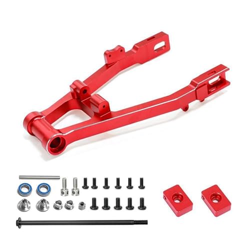 QPAJWAKS for LOSI 1/4 Promoto-MX RC Auto Elektrische Motorrad Hinten Schaukel Arm Hinten Gabel Rad Sitz Zubehör 264000(Rood) von QPAJWAKS