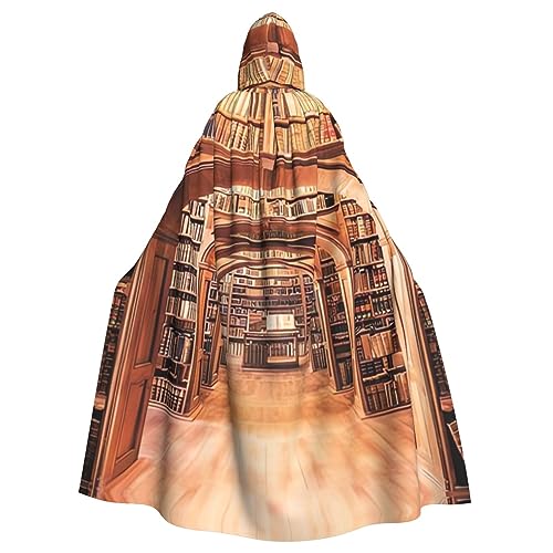 Bibliothek Bücherregal Kapuzenumhang Unisex Full Length Cloak Cape Halloween Weihnachten Cloak Cosplay Kostüme Party Cape von QQLADY