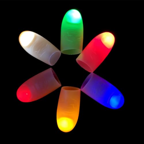 QQY Magisches Daumenlicht, 5 Paar leuchtende Fingerlichter, magische Requisite, künstliche Fingerlampe für Show, Party, Jubeln (mehrfarbig) von QQY