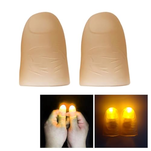 QQY Magisches Daumenlicht, 5 Paar leuchtende Fingerlichter, magische Requisite gefälschte Fingerlampe für Show, Party, Jubeln (Gelb) von QQY