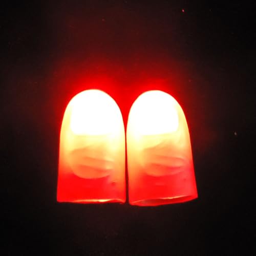 QQY Magisches Daumenlicht, 5 Paar leuchtende Fingerlichter, magische Requisite gefälschte Fingerlampe für Show, Party, Jubeln (Rot) von QQY