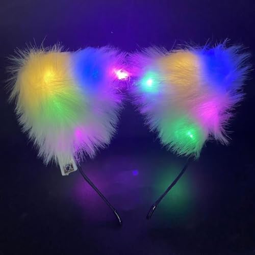 QQY Weihnachts-Stirnband, 2 Stück, Geweih, Weihnachts-Stirnband, beleuchteter LED-Blumenkranz, Kopfschmuck, Waldfee, Fotografie, Haarreifen für Damen, Größe M von QQY