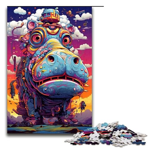 1000 Teile Roboter Nilpferd von SplattersLots Dickes farbiges Wolken Puzzlespiel für Erwachsene geeignet für Paare und Teenager ab 14 Jahren 75 x 50 cm 1000 Teile Roboter Nilpferd von SplattersLots Dickes farbiges Wolken Puzzlespiel für Erwachsene geeignet für Paare und Teenager ab 14 Jahren 75 x 50 cm von QSYFNBZL