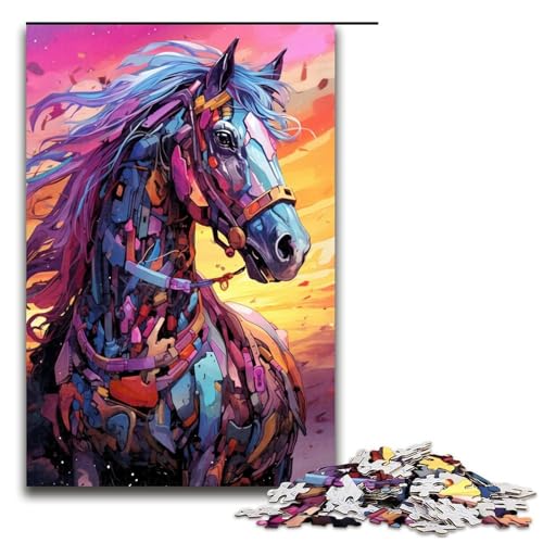 1000 teiliges Puzzle Roboterpferd von SplattersLots Dickes farbiges Wolkenpuzzle für Erwachsene Holzpuzzle tolle Geschenke für Weihnachten 75 x 50 cm 1000 teiliges Puzzle Roboterpferd von SplattersLots Dickes farbiges Wolkenpuzzle für Erwachsene Holzpuzzle tolle Geschenke für Weihnachten 75 x 50 cm von QSYFNBZL