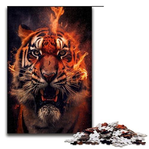 1000 teiliges Puzzle für Erwachsene Feuertiger Familienunterhaltungsspielzeug einzigartige Heimdekoration und Geschenke 1000 Teile 1000 teiliges Puzzle für Erwachsene Feuertiger Familienunterhaltungsspielzeug einzigartige Heimdekoration und Geschenke 1000 Teile von QSYFNBZL