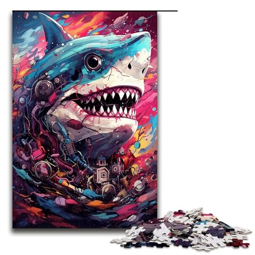 1000 teiliges Puzzle für Erwachsene Roboterhai von SplattersLots of Thick Coloured Cloud Puzzles für Erwachsene Holzpuzzle anspruchsvolles Spiel 1000 Teile 1000 teiliges Puzzle für Erwachsene Roboterhai von SplattersLots of Thick Coloured Cloud Puzzles für Erwachsene Holzpuzzle anspruchsvolles Spiel 1000 Teile von QSYFNBZL