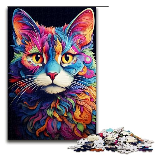 Puzzle für Erwachsene 1000 Teile Bunte Fantasiekatze Puzzle Spiele Spielzeug Geschenk geeignet für die Schreibtischdekoration 1000 PCS Puzzle für Erwachsene 1000 Teile Bunte Fantasiekatze Puzzle Spiele Spielzeug Geschenk geeignet für die Schreibtischdekoration 1000 PCS von QSYFNBZL