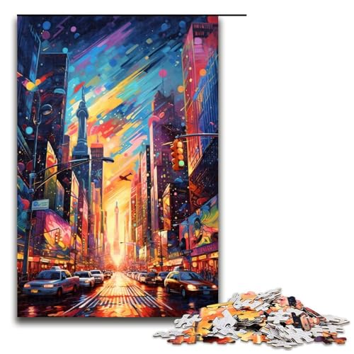 Puzzle für Erwachsene 1000 Teile New York USA ist von Spritzern umgeben viele Farben Puzzle Lernspiele für Zuhause DIY Spielzeug tolles Geschenk für Spiele 75 x 50 cm Puzzle für Erwachsene 1000 Teile New York USA ist von Spritzern umgeben viele Farben Puzzle Lernspiele für Zuhause DIY Spielzeug tolles Geschenk für Spiele 75 x 50 cm von QSYFNBZL