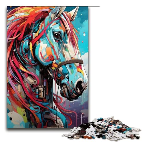 Puzzle für Erwachsene 1000 Teile Roboterpferd von SplattersLots Dicke farbige Wolkenpuzzles Spielspielzeug lustig 75 x 50 cm Puzzle für Erwachsene 1000 Teile Roboterpferd von SplattersLots Dicke farbige Wolkenpuzzles Spielspielzeug lustig 75 x 50 cm von QSYFNBZL