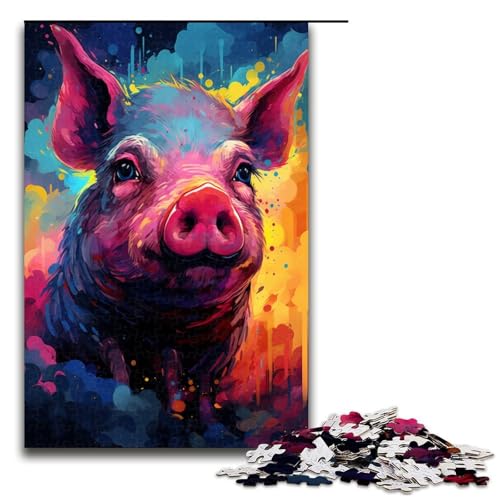Puzzle für Erwachsene 1000 Teile Schwein ist von Spritzern umgeben viele Bunte Wolken Spielzeug intellektuelles Spiel ganze Familie 75 x 50 cm Puzzle für Erwachsene 1000 Teile Schwein ist von Spritzern umgeben viele Bunte Wolken Spielzeug intellektuelles Spiel ganze Familie 75 x 50 cm von QSYFNBZL