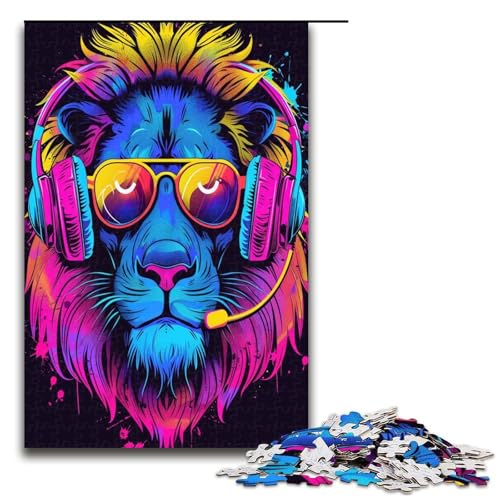 Puzzles für Erwachsene 1000 Teile Löwe mit Kopfhörer Sonnenbrille Spielzeug intellektuelles Spiel ganze Familie 1000 Teile Puzzles für Erwachsene 1000 Teile Löwe mit Kopfhörer Sonnenbrille Spielzeug intellektuelles Spiel ganze Familie 1000 Teile von QSYFNBZL