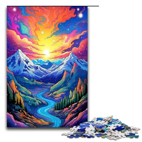 für Erwachsene 1000 teiliges Berg Puzzle mit bunten Sternen Holzpuzzle schwierig und herausfordernd 1000 Teile für Erwachsene 1000 teiliges Berg Puzzle mit bunten Sternen Holzpuzzle schwierig und herausfordernd 1000 Teile von QSYFNBZL