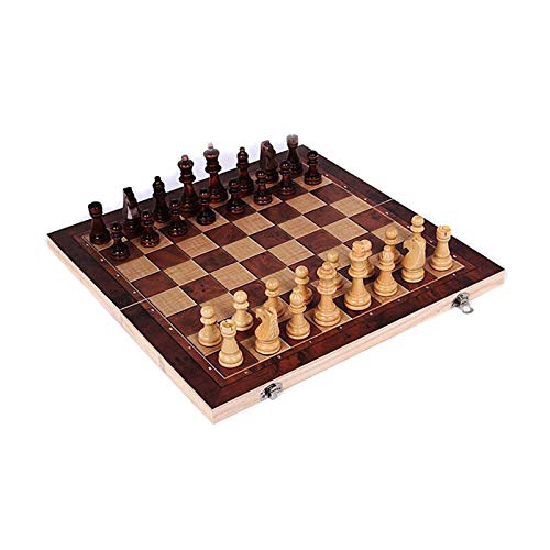 QTANZIQI 3 in 1 Internationales Schachspiel, Brettspiel, Reisespiele, Schach, Backgammon, Internationale Schachfiguren von QTANZIQI