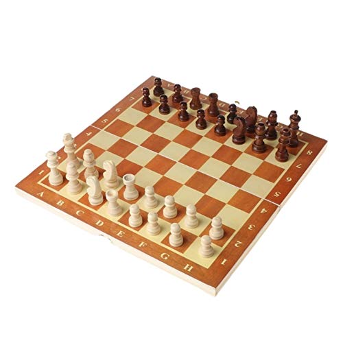 QTANZIQI 3-in-1 internationales Schachspiel, Brett, Reisespiele, Schach, Backgammon, Drafts, Unterhaltung, internationale Schachfiguren von QTANZIQI