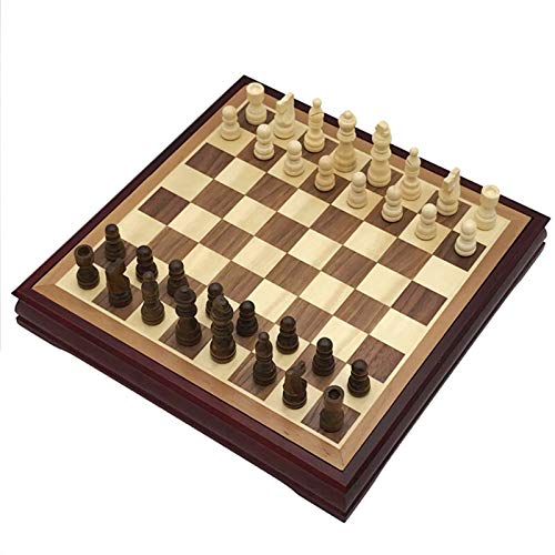 QTANZIQI Internationales Schachspiel, Schreibtischtyp aus massivem Holz, Schachbrett, internationales Schach, klassischer Couchtisch, Holzbrettspiel für Kinder, Geschenk, internationale Schachfiguren von QTANZIQI