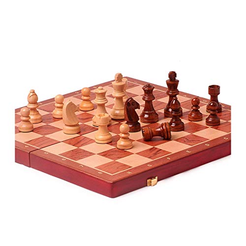 QTANZIQI Internationales Schachspiel aus Holz, zusammenklappbar, großes Schachspiel, Schachbrett aus massivem Holz, Unterhaltungsbrettspiele für Wettbewerb, Kinder, internationale Schachfiguren von QTANZIQI