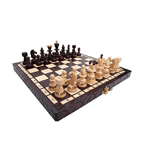 QTANZIQI Internationales Schachspiel aus Kunstharz, 36 x 36 x 6 cm, Kinderspiel mit Faltbarer Schachbox, Schachbrettspielset, Schach, tragbares Aufbewahrungsbrett, internationale Schachfiguren von QTANZIQI