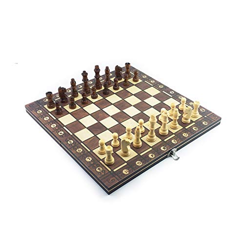 QTANZIQI Schach Backgammon Checkers 3 in 1 Schachspiel Schach Reiseschachspiel Internationale Schachfiguren/39 * 39 cm von QTANZIQI