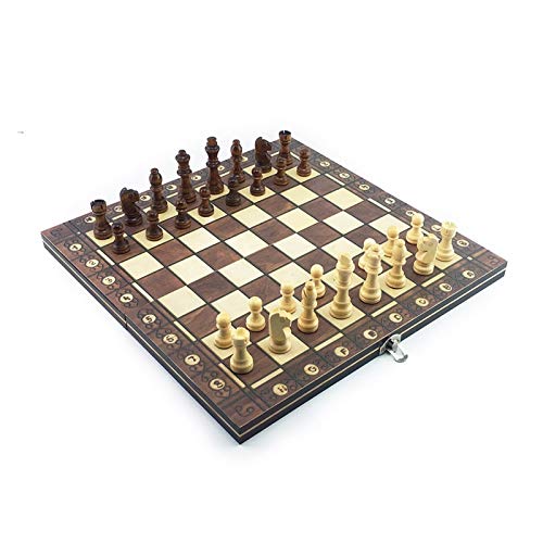 QTANZIQI Schach Backgammon Checkers 3 in 1 Schachspiel Schach Reiseschachspiel Schachfigur Schachbrett Internationale Schachfiguren/29 * 29 cm von QTANZIQI