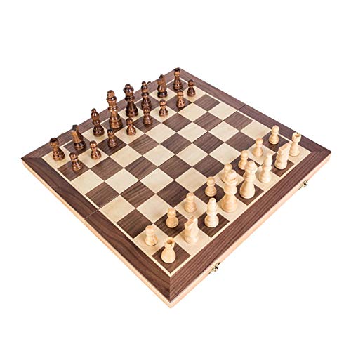 QTANZIQI Schachset Internationales Schachspiel Klappschachbrett mit Schachfigur Schachfiguren Brettspiel Internationale Schachfiguren/40 cm von QTANZIQI