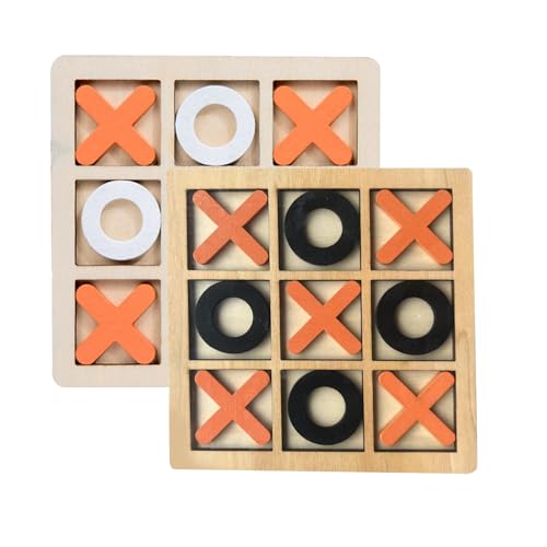 QTTRPCU 2 Stücke Tic Tac Toe Extreme, Tic Tac Toe Für Kinder Und Erwachsene Holzspiel, Tragbares Brett 14 X 14 cm Reisespiel von QTTRPCU