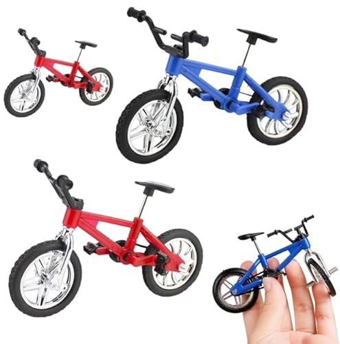 QTTRPCU 4 Stück Finger Bike, Mini Spielzeug Fahrrad, Legierung Miniatur Mountainbike Fahrrad Deko für Schlafzimmer Büro Dekoration von QTTRPCU