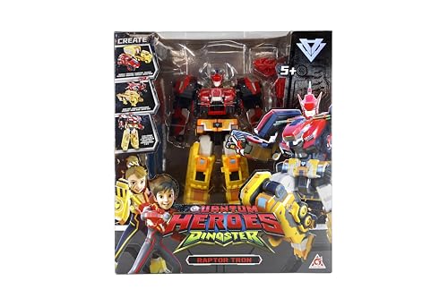 3 in 1 Transformer Roboter Raptor Tron, 11,02 Zoll, Roboter Spielzeug für Kinder, Chariot, Dinosaurier und Roboter Transformer Spielzeug für Jungen und Mädchen 5 6 7 8 9 10 Jahre alt von QUANTUM HEROES DINOSTER