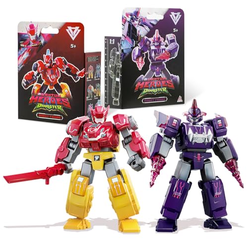 QUANTUM HEROES DINOSTER Mini-Roboterfigur 2 Stück Raptor Tron & Mosa Storm, Höhe 11 cm, einfach zusammenzubauen, mehrteilig beweglich, Actionfigur, Roboter-Spielzeug für Jungen und Mädchen ab 5 Jahren QUANTUM HEROES DINOSTER Mini-Roboterfigur 2 Stück Raptor Tron & Mosa Storm, Höhe 11 cm, einfach zusammenzubauen, mehrteilig beweglich, Actionfigur, Roboter-Spielzeug für Jungen und Mädchen ab 5 Jahren von QUANTUM HEROES DINOSTER