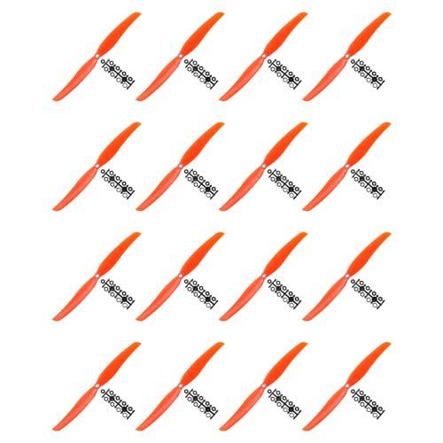 QUARKZMAN 1060 Luftschrauben 10x6 Prop 2-Flügelrad Starrflügler Orange Ersatz Stützen mit Adapter Ringe für Airplane RC Plane Paket von 16 von QUARKZMAN