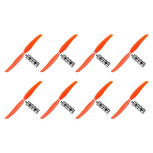 QUARKZMAN 1060 Luftschrauben 10x6 Prop 2-Flügelrad Starrflügler Orange Ersatz Stützen mit Adapter Ringe für Airplane RC Plane Paket von 8 von QUARKZMAN