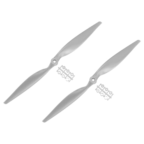 QUARKZMAN 2 Stück 15x8 Zoll Propeller RC Propeller 2-Flügelige Blätter Grau mit Adapterringen für RC Flugzeug Flugzeug Prop Ersatz von QUARKZMAN