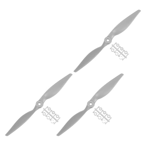 QUARKZMAN 3 Stück 13x6,5 Zoll Propeller RC Propeller 2-Flügelige Propeller Grau mit Adapterringen für RC Flugzeug Flugzeug Prop Ersatz von QUARKZMAN