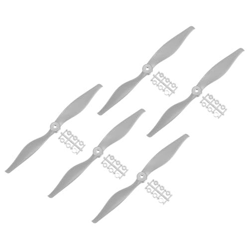 QUARKZMAN 5 Stück 10x6 Zoll Propeller RC Propeller 2-Flügelige Blätter Grau mit Adapterringen für RC Flugzeug Flugzeug Prop Ersatz von QUARKZMAN