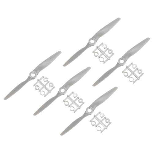 QUARKZMAN 5 Stück 5x5 Zoll Propeller RC Propeller 2-Flügelige Blätter Grau mit Adapterringen für RC Flugzeug Flugzeug Prop Ersatz von QUARKZMAN