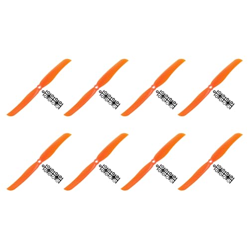 QUARKZMAN 8040 Luftschrauben 8x4 Prop 2-Flügelrad Starrflügler Orange Ersatz Stützen mit Adapter Ringe für Airplane RC Plane Paket von 8 von QUARKZMAN