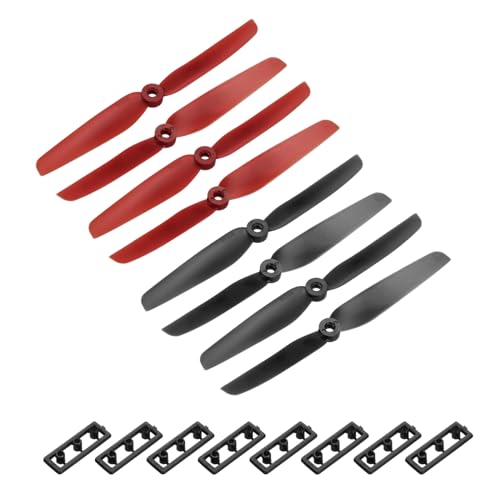 QUARKZMAN 8Stk RC Luftschrauben 6x3 2-Flügel Haupt Rotoren für RC Flugzeug Quadcopter Prop Ersatz Schwarz/Rot mit 2 Unterlegscheiben von QUARKZMAN