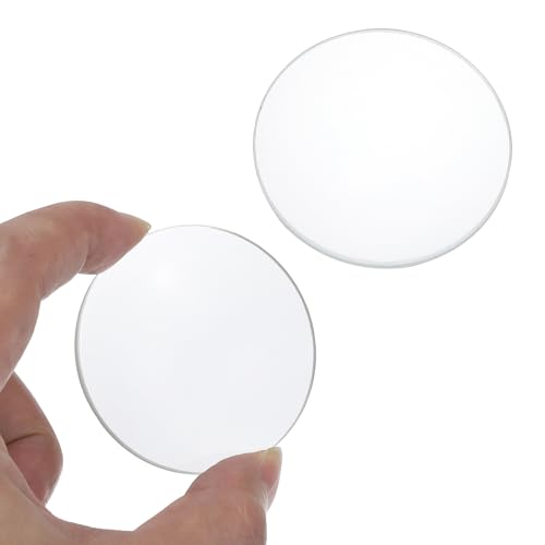 QUARKZMAN Doppelt Konvexe Linse 4.72"(120 Mm) Brennweite 1.97" (50 Mm) Durchmesser Optisch Bearbeitetes Glas Polierte Geschliffene Kanten Ideal für Physik Unterricht 2Stk von QUARKZMAN