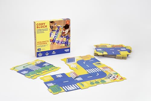 QUBS | Spielmatten Straßenset | Spielend leicht Programmieren für Kinder mit Cody | Errichte Deine eigene Stadt mit den Cody Puzzleteilen für Jungen und Mädchen (Ohne Auto) von QUBS