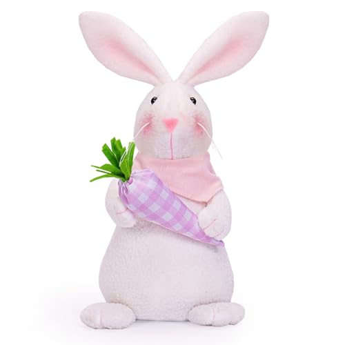 QUEENYARD EasterBunny hält Karotte/Eier Frühling dekorativ für Schule, Büro, Schlafsaal, Schreibtisch von QUEENYARD