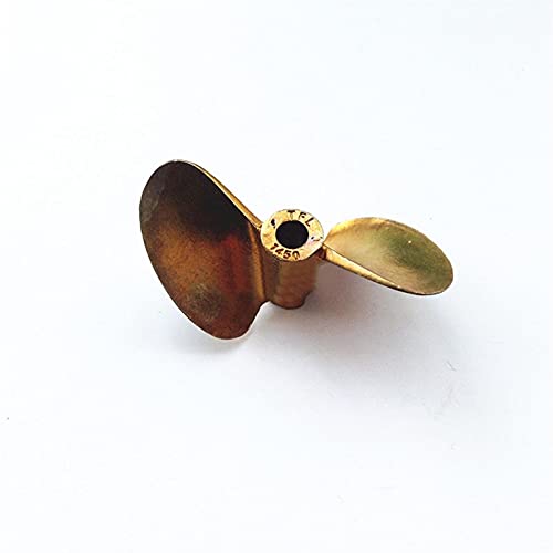 QUENPE 1PC 447 Kupfer Propeller Zwei-Klinge for DIY RC Burshless Jet Boote 47mm D47 Propeller 1,4 IN 4mm/4,76mm Requisiten/Paddel Modellschiffpropeller (Color : 4mm Hole) von QUENPE