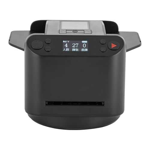 QUIOTUIR Kartenmischer Automatischer Kartenspender 2-in-1 Drahtloser Kartenspender 360° Drehbarer Elektrischer Kartenspender (Schwarz) von QUIOTUIR