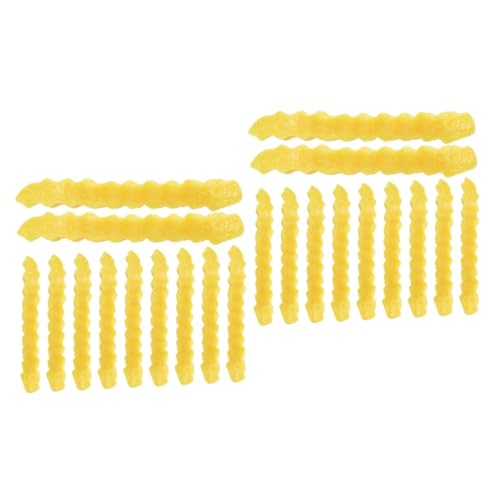 24 STK Simulierte Wellpappe-Pommes Frites Deko Küchenmodell Künstliches Pommes-Modell Künstliche Falsche Pommes Frites Simulation Pommes Frites Pommes-Frites-Spielzeug PVC Yellow QUMIIRITY von QUMIIRITY