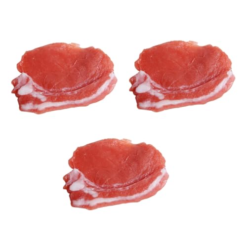 3 STK Schweinefleischimitat Künstliche Wurst Gefälschter Foto Schweinefleisch Dekor Künstliches Schweinefleischdekor Rindfleisch-Modell Simulation Schweinefleisch Topper Harz QUMIIRITY von QUMIIRITY