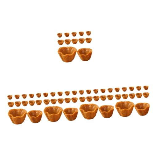 60 STK Simuliertes Tori-Modell schokoladenfarbe Simulierte knusprige Eiswaffel Essensspielzubehör Modell Einer Eistüte Simulation Eiswaffel realistische eistüte PVC Chocolate QUMIIRITY von QUMIIRITY