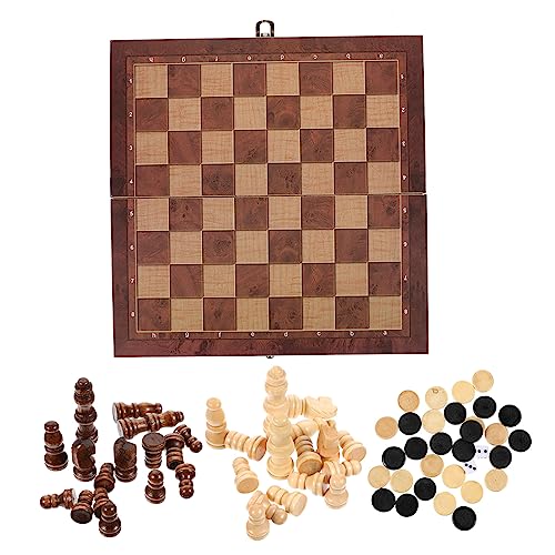 QUMIIRITY 1 Satz 3 1 Internationales Schach Tragbares Schach Magnetisches Go-Spiel Klappbares Schachbrett Brettspiele Magnetisches Reiseschach Intelligenz Schach Lernspielzeug Hölzern Brown von QUMIIRITY