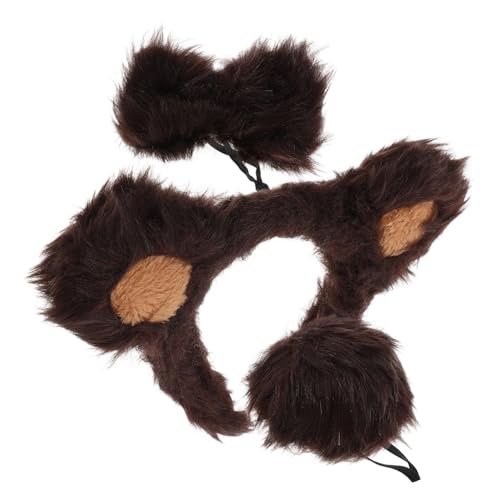 QUMIIRITY 1 Satz Bärenkostüm Eichhörnchen Cosplay Requisiten tragen Cosplay Kostüm Kostümzubehör Verkleidungsaccessoires Anzieh-Bärenohr-Stirnband Cosplay-Stirnbänder Stoff Dark Brown von QUMIIRITY