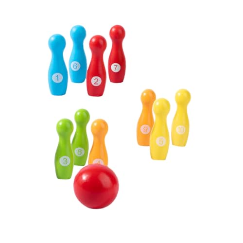 QUMIIRITY 1 Satz Hölzernes Zahlen-Bowling Kinder bowlen Kinderspielzeug liefert Entwicklungsspielzeug Kinder Bowling Set weinachtsgeschenke Kinder Bowlingspielzeug Lernspielzeug für Kinder von QUMIIRITY