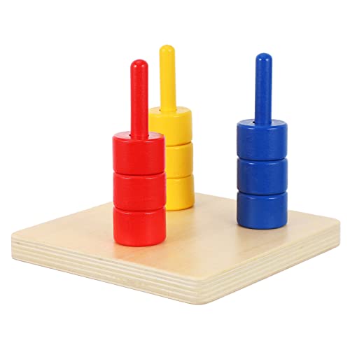 QUMIIRITY 1 Satz Holzsäule Spielzeug Formen Sie Farberkennungsblöcke Lernspielzeug für Babys Spielzeug für Kinder kinderspielzeug Früherziehungsspielzeug Kognitives Spielzeug für Babys von QUMIIRITY