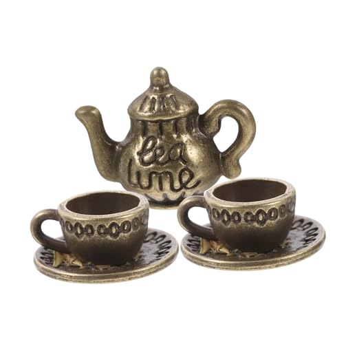 QUMIIRITY Dollhouse Zubehör 1 Satz Mini- Aus Metall Mini-teetasse Tea Time Spielzeug Mini-Sachen Zubehör Machen Sie Es Mini-Essen Legierung Brown von QUMIIRITY