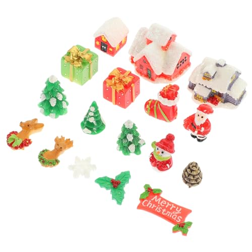 QUMIIRITY 1 Satz Puppen Bausatz klein Weihnachtsverzierungen Schneekugel weihnachtsdeko Weihnachts Figuren Christmas Weihnachtsminiaturen zum Basteln weihnachtliche Miniaturfiguren Harz von QUMIIRITY